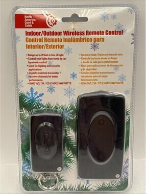 Indoor/ Outdoor Wireless Remote Control Lighting Plug In Up To 70 Feet